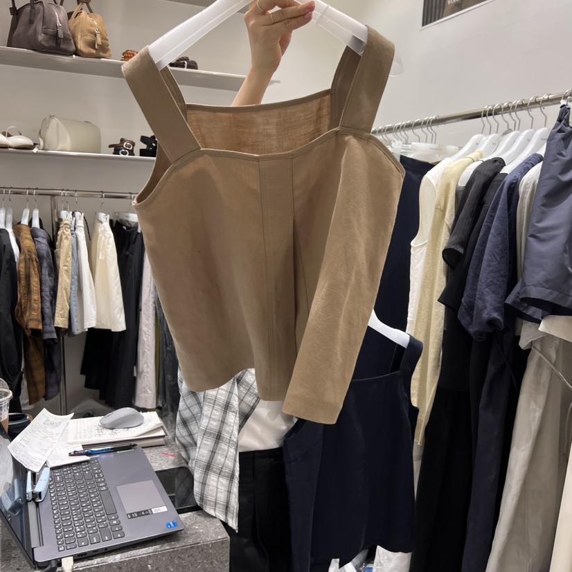 WOOD SAGE韓國㊣直郵東大門代購女裝新品25春夏休閑吊帶背心WOOD SAGE吊帶/背心