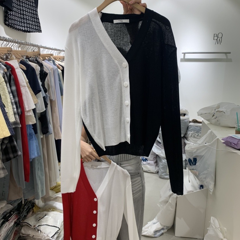 BY BOMI直郵韓國代購㊣女裝新款休閑人氣25春夏針織衫開衫BY BOMI針織衫圖色2