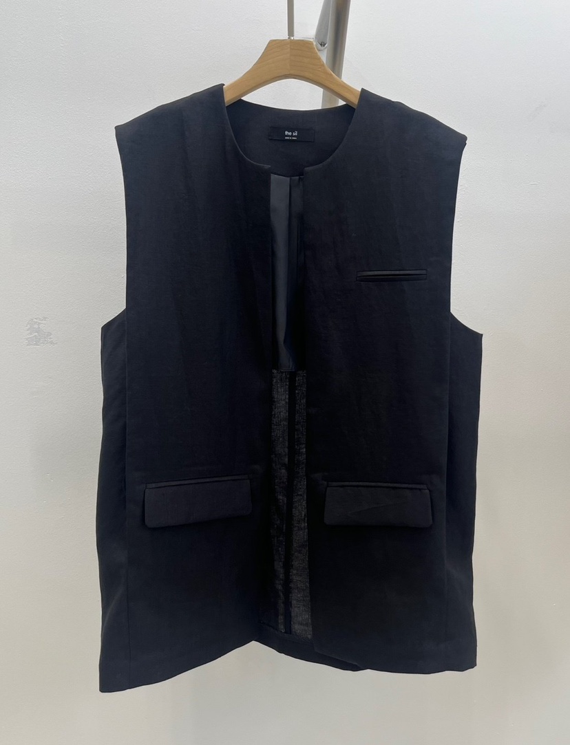 THE SIL韓國直郵㊣東大門實拍女裝新款時尚休閑推薦馬甲亞麻THE SIL/1 2ILLY馬甲圖色2