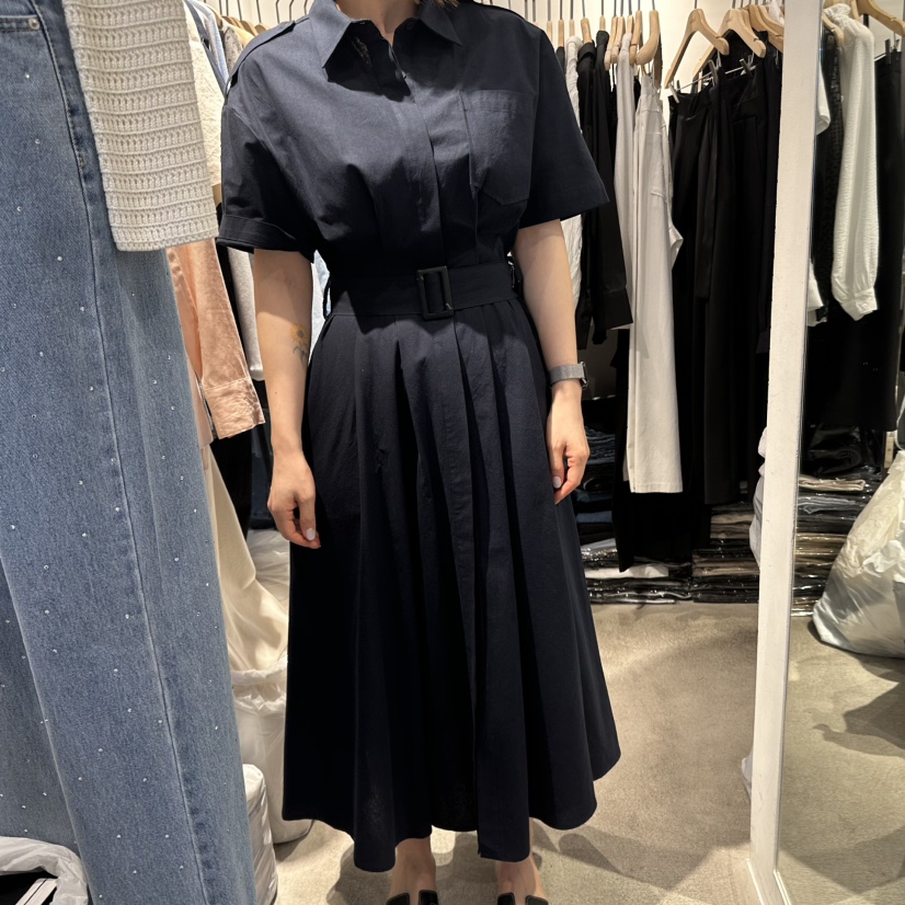 HABLE韓國直郵㊣東大門實拍女裝新款熱賣25春夏連衣裙含腰帶HABLE連衣裙圖色2