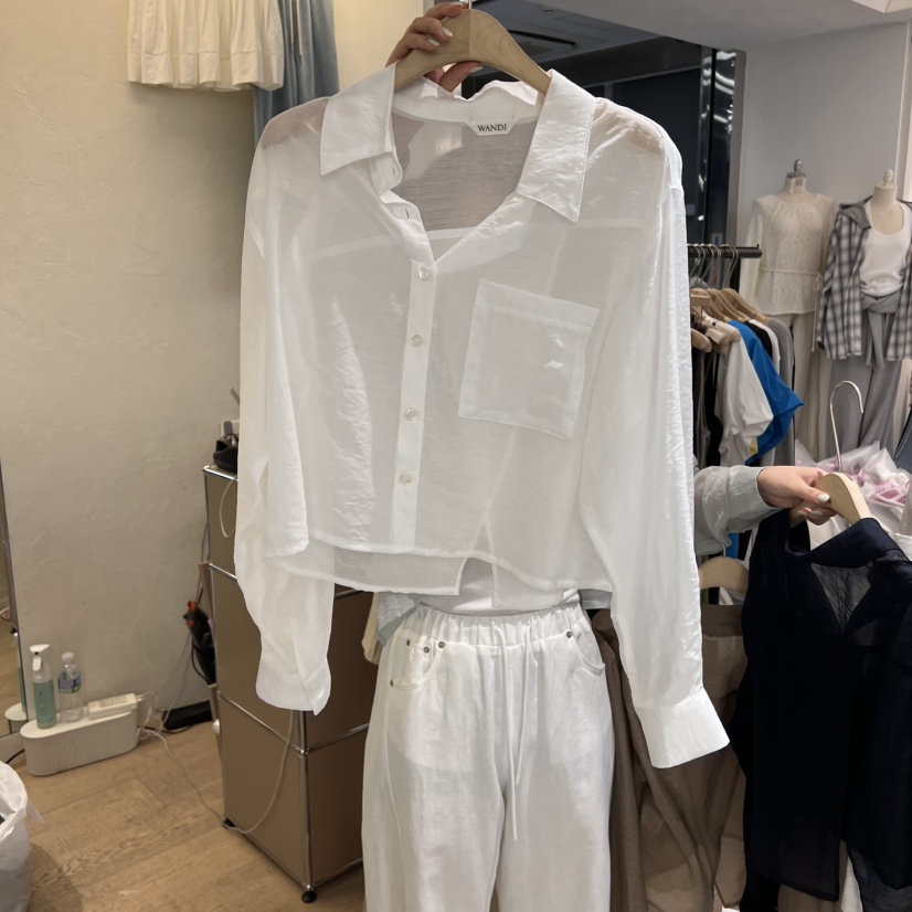 W AND J韓國直郵㊣女裝新款25春夏熱賣時尚推薦襯衫蕾絲衫W AND J襯衫/蕾絲衫圖色3
