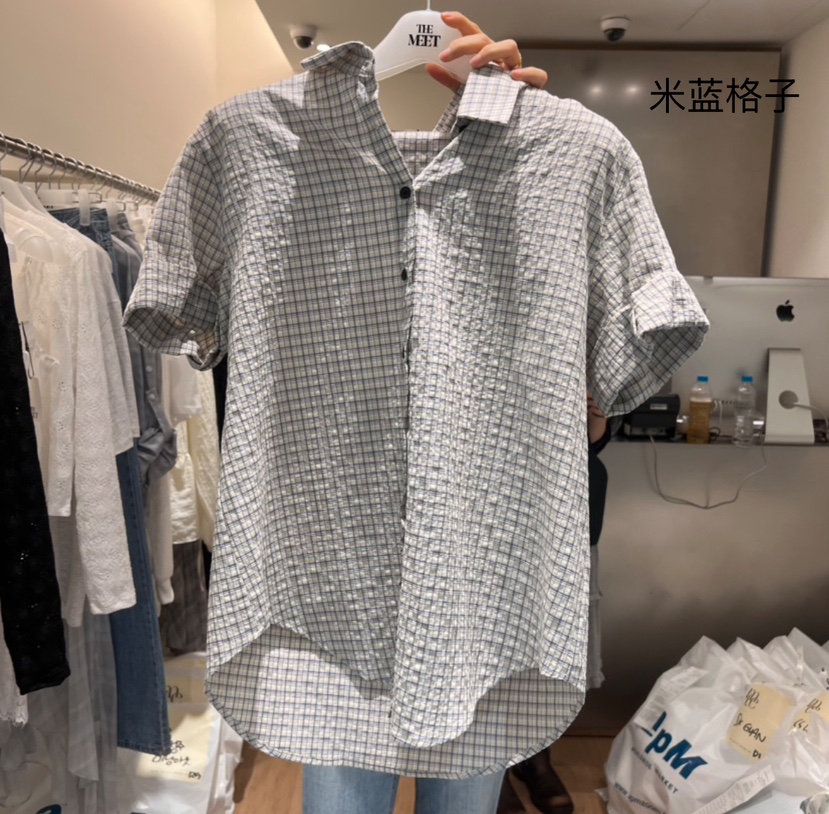 MEET ME韓國㊣直郵東大門代購女裝新品25春夏時尚襯衫蕾絲衫MEET ME襯衫/蕾絲衫圖色1