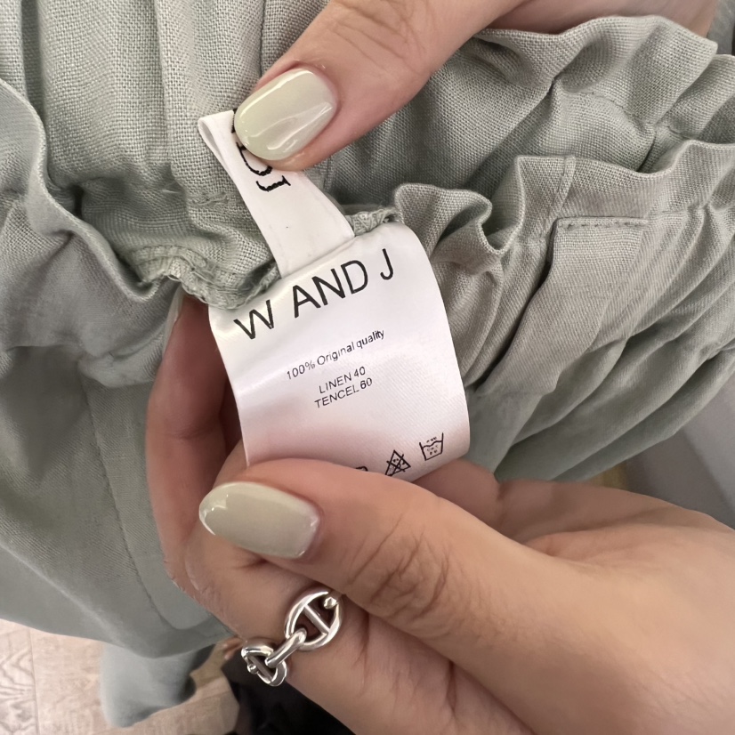 W AND J韓國㊣直郵東大門代購女裝新品人氣時尚休閑褲奶油色W AND J休閑褲