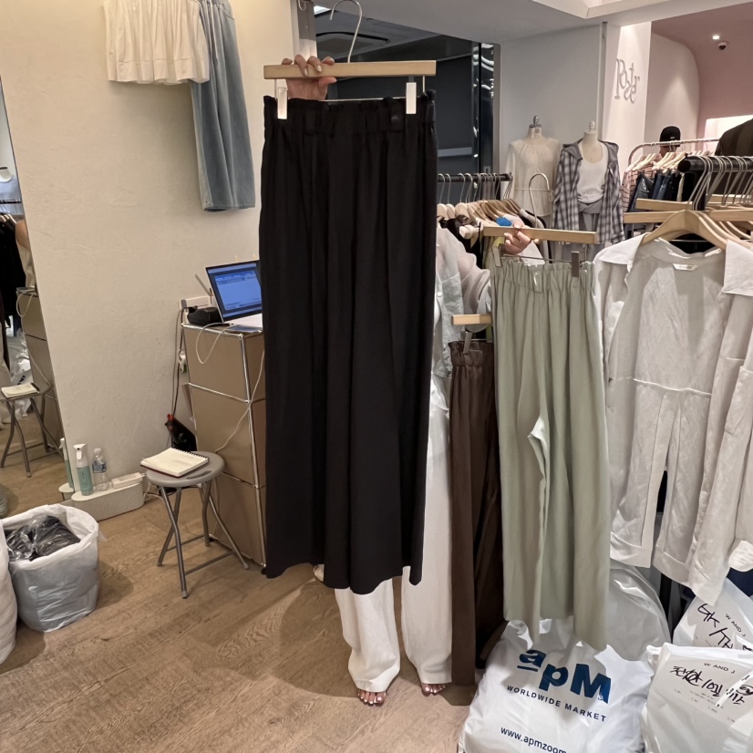 W AND J韓國㊣直郵東大門代購女裝新品人氣時尚休閑褲奶油色W AND J休閑褲圖色3
