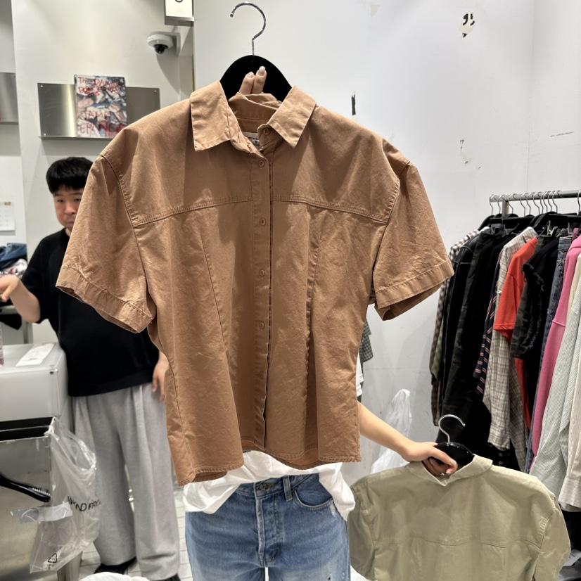 THE WEEKND韓國㊣直郵東大門代購女裝新款推薦襯衫蕾絲衫短款THE WEEKND襯衫/蕾絲衫圖色2