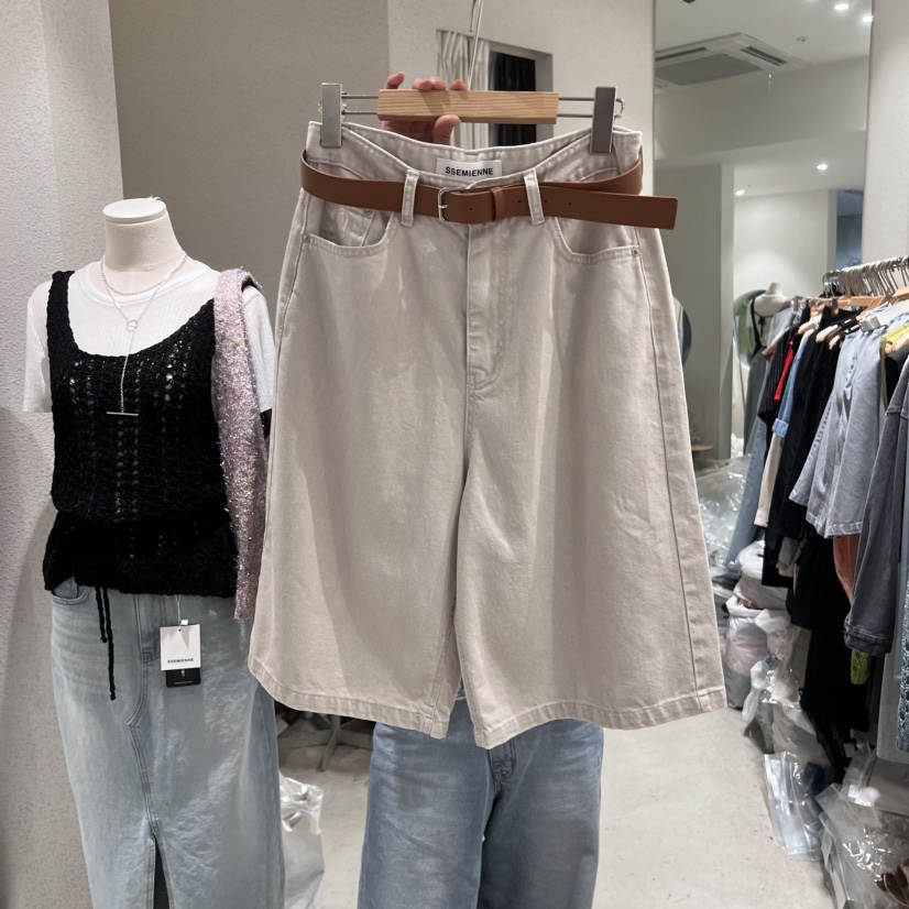 SSEMIENNE直郵韓國代購㊣女裝新品25春夏人氣短褲包含腰帶套裝SSEMIENNE短褲圖色2