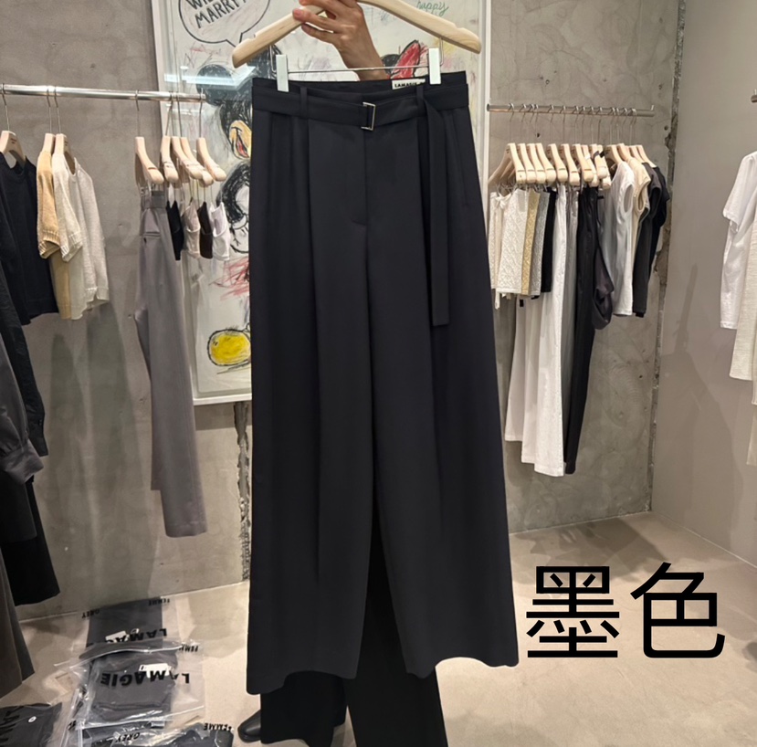 LAMAGIEPIE直郵韓國代購㊣女裝新款休閑時尚25春夏休閑褲含腰帶LAMAGIE GREY休閑褲圖色2