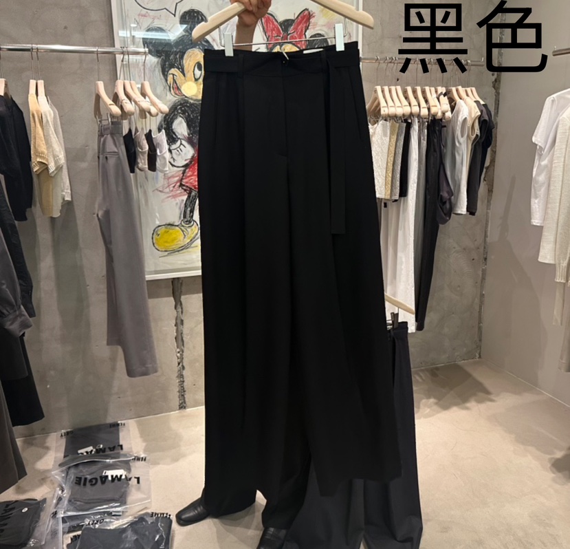 LAMAGIEPIE直郵韓國代購㊣女裝新款休閑時尚25春夏休閑褲含腰帶LAMAGIE GREY休閑褲圖色3