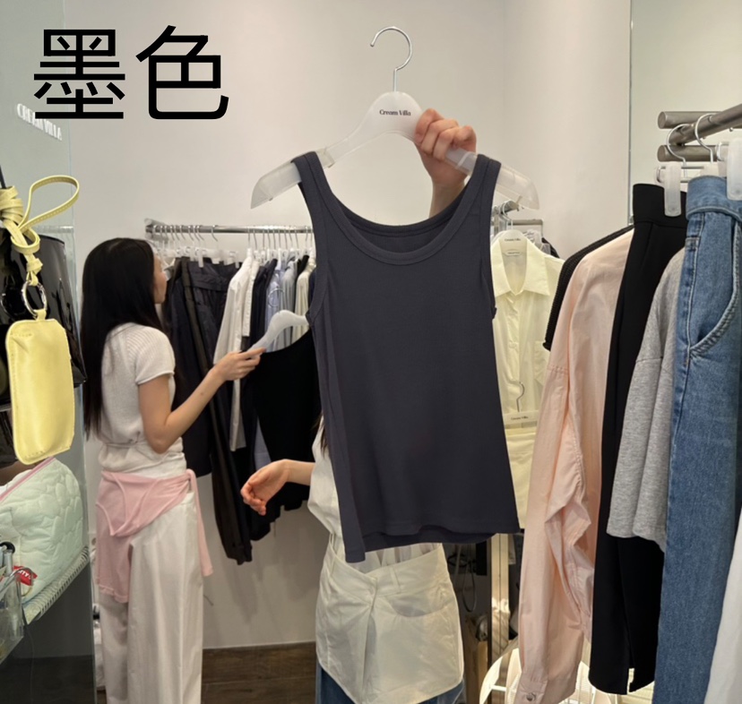 CREAM VILLA韓國直郵㊣東大門實拍女裝新款休閑吊帶背心CREAMVILLA吊帶/背心圖色2