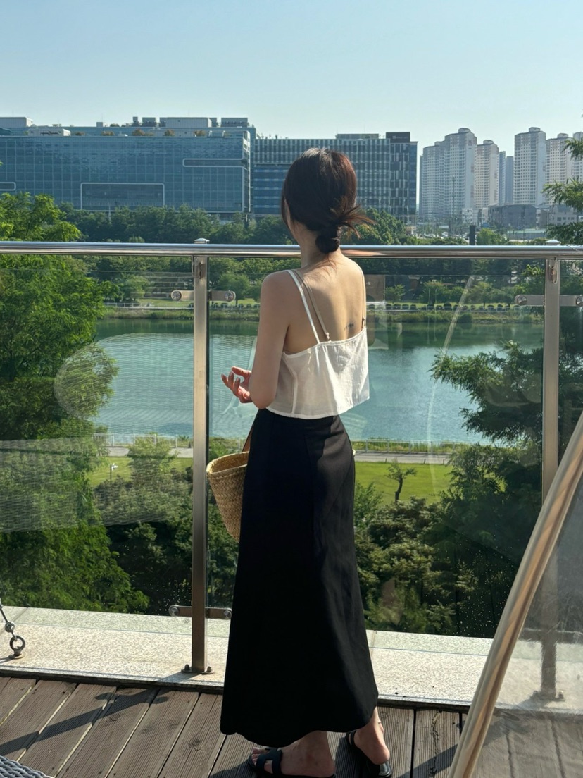 THE LOW直郵韓國代購㊣女裝新品熱賣25春夏時尚人氣休閑長裙THE LOW長裙