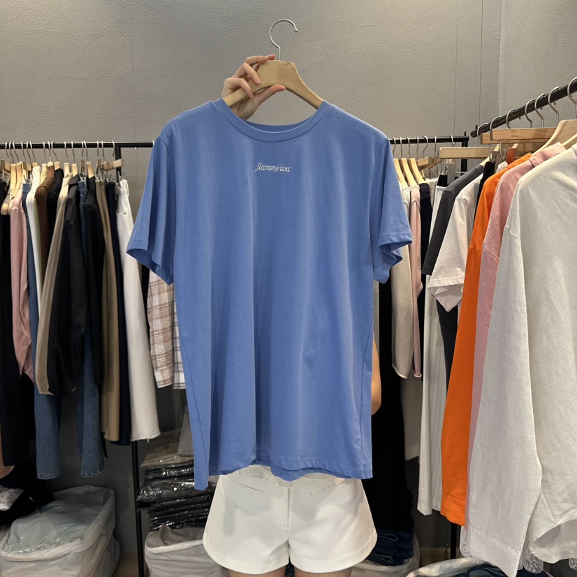 FLAMME TOIT韓國直郵㊣女裝新品休閑時尚熱賣25春夏推薦T恤FLAMME TOITT恤圖色2