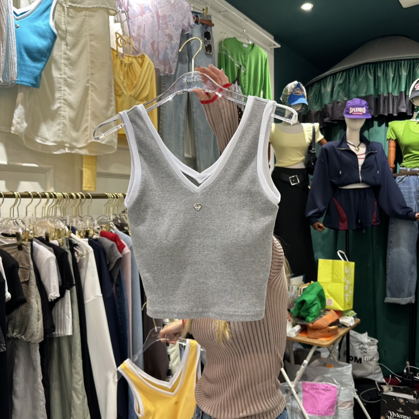 3COLOR直郵韓國代購㊣女裝新品休閑吊帶背心Three color吊帶/背心圖色1