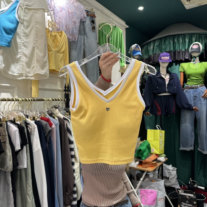 3COLOR直郵韓國代購㊣女裝新品休閑吊帶背心Three color吊帶/背心圖色2