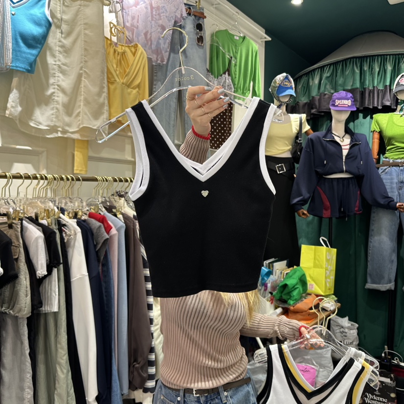 3COLOR直郵韓國代購㊣女裝新品休閑吊帶背心Three color吊帶/背心圖色4