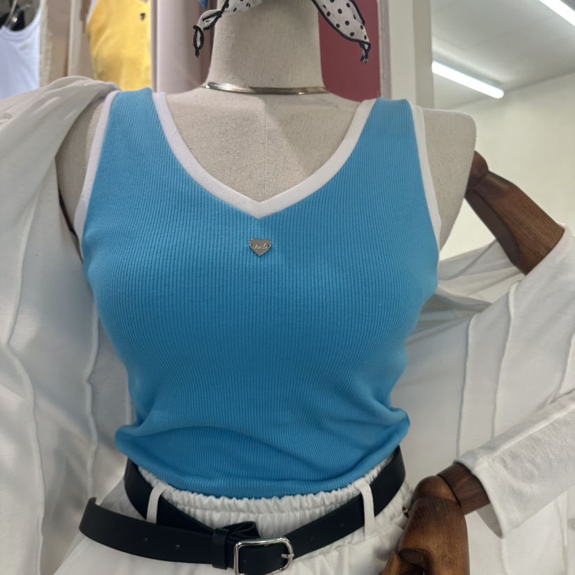 3COLOR直郵韓國代購㊣女裝新品休閑吊帶背心Three color吊帶/背心圖色5