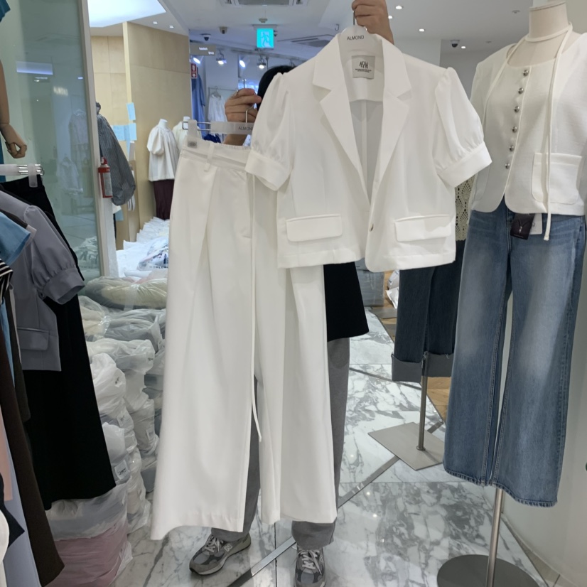 ALMOND韓國㊣直郵東大門代購女裝新品熱賣休閑套裝含腰帶套裝ALMOND套裝