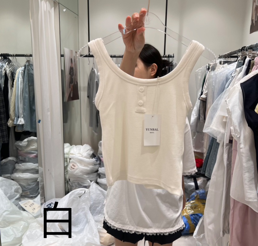 YUNBAL直郵韓國代購㊣女裝新品熱賣推薦時尚人氣休閑吊帶背心YUNBAL吊帶/背心圖色2