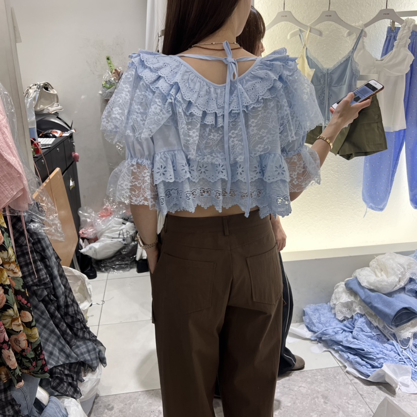 TYCHE韓國㊣直郵東大門代購女裝新品休閑人氣熱賣襯衫蕾絲衫TYCHE襯衫/蕾絲衫