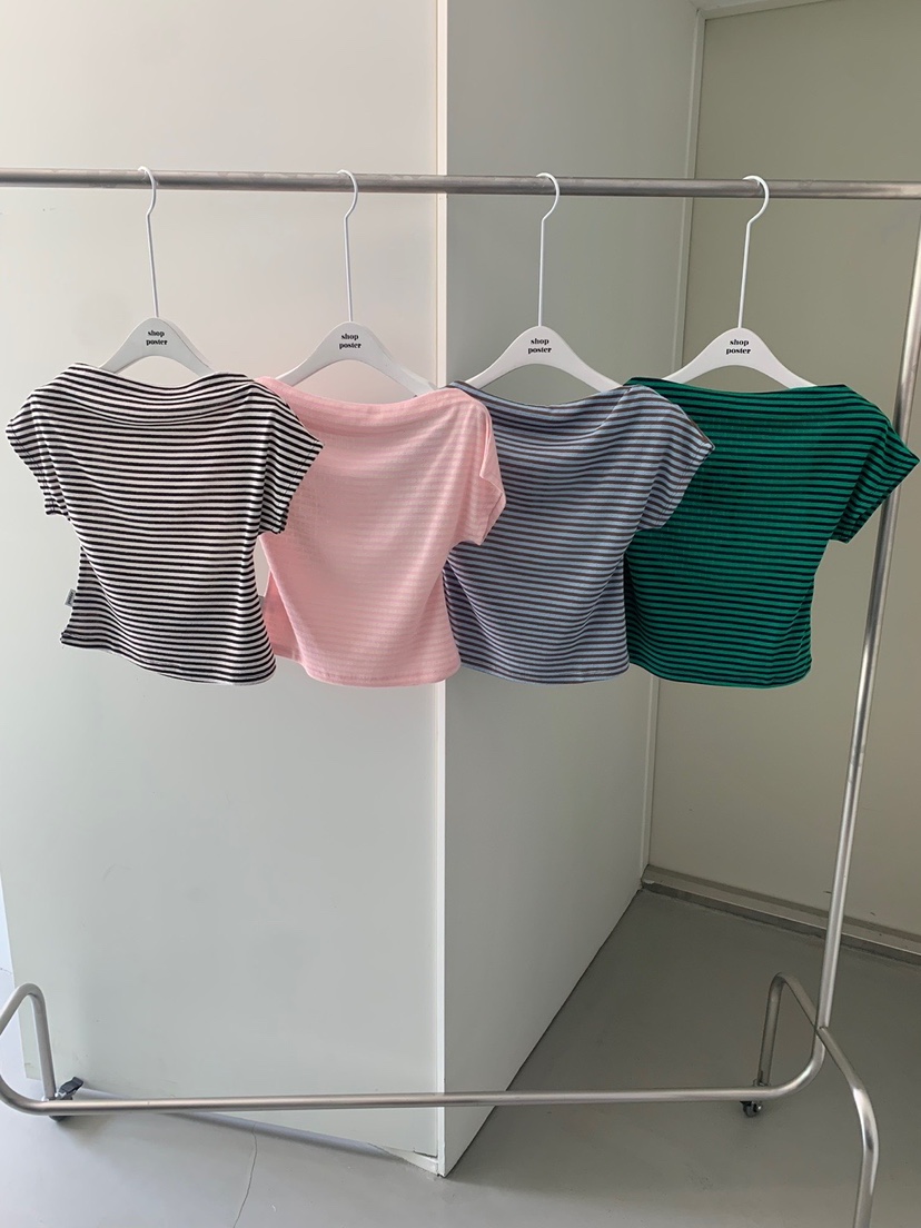 SHOP POSTER韓國直郵㊣東大門實拍女裝新品25春夏熱賣休閑T恤SHOP_POSTERT恤