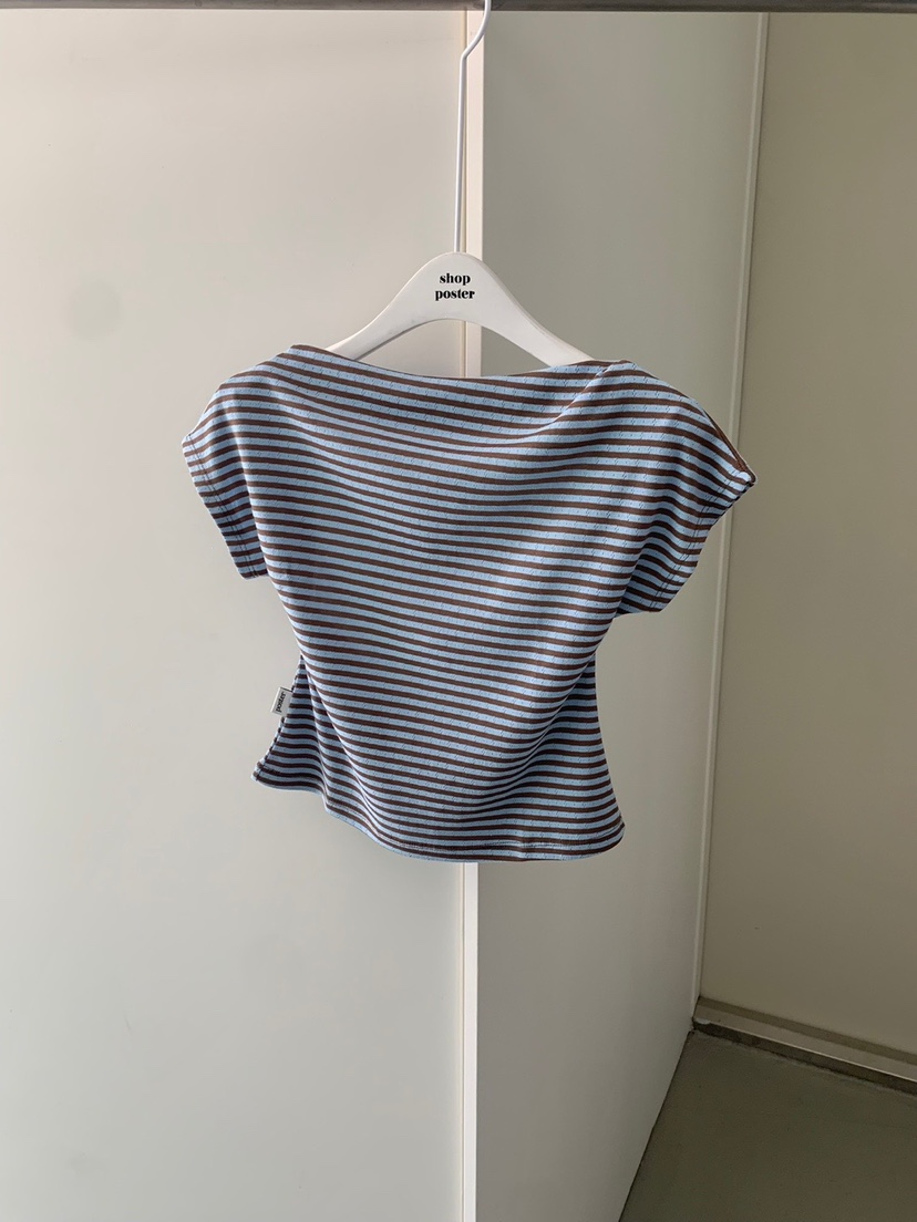 SHOP POSTER韓國直郵㊣東大門實拍女裝新品25春夏熱賣休閑T恤SHOP_POSTERT恤圖色3