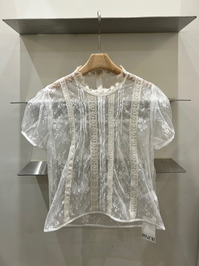 UNCOVER韓國㊣直郵東大門代購女裝新品人氣25春夏襯衫蕾絲衫蕾絲UNCOVER襯衫/蕾絲衫