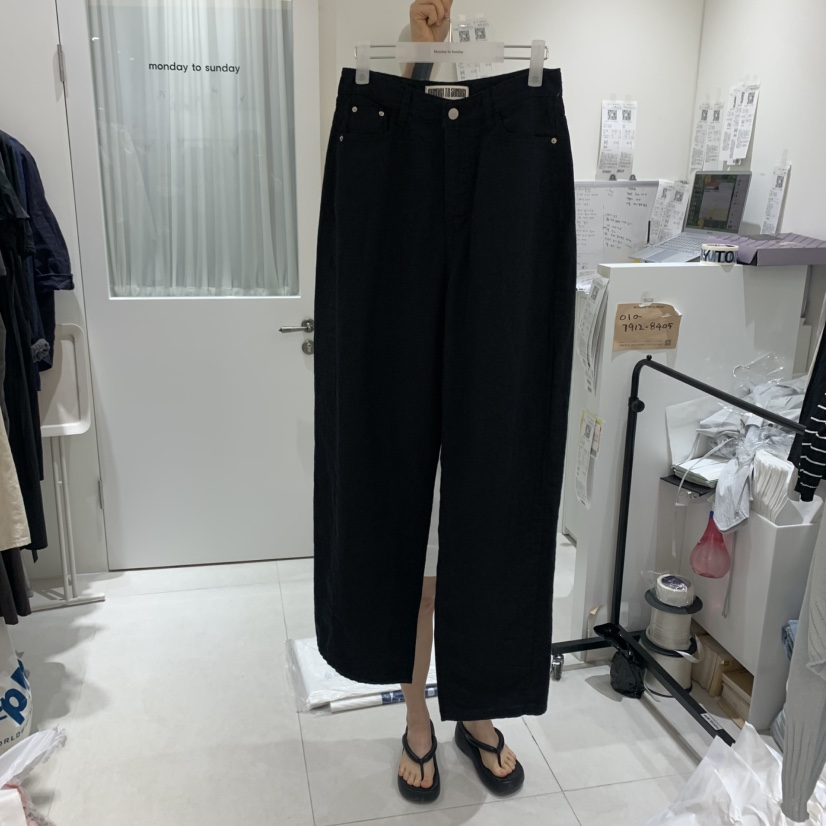 MONDAY TO SUNDAY韓國直郵㊣女裝新款人氣25春夏牛仔褲亞麻MONDAY TO SUNDAY牛仔褲圖色2