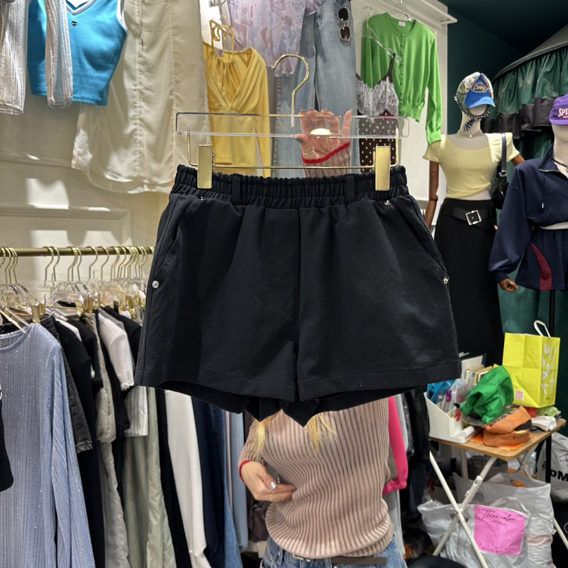 3COLOR韓國㊣直郵東大門代購女裝新品熱賣短褲不含腰帶棉質Three color短褲圖色2