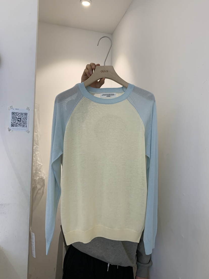 OUVIR直郵韓國代購㊣女裝新品25春夏時尚休閑推薦長袖T恤亞麻O.V.R/OUVIR長袖T恤圖色2