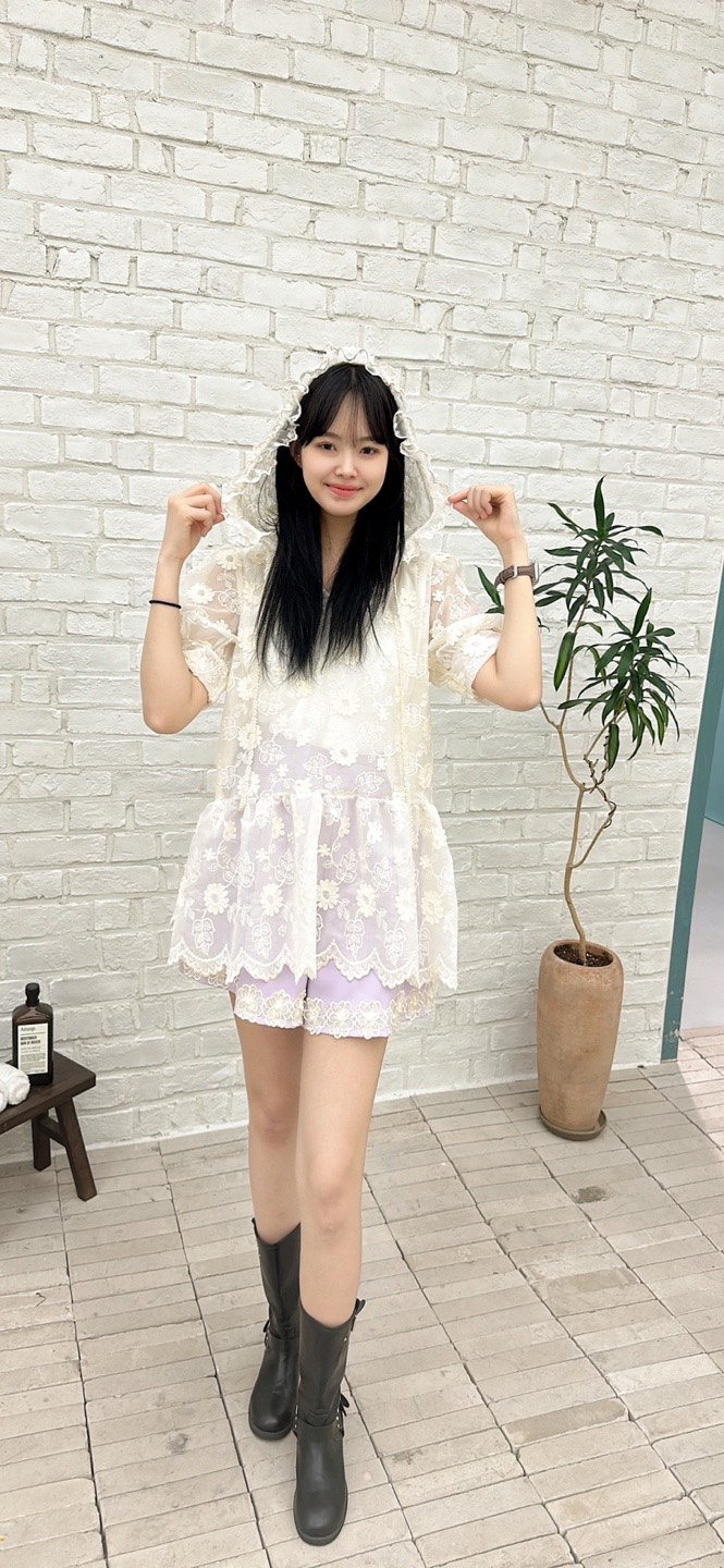 YARD直郵韓國代購㊣女裝新品休閑推薦時尚襯衫蕾絲衫刺繡連帽YARD襯衫/蕾絲衫