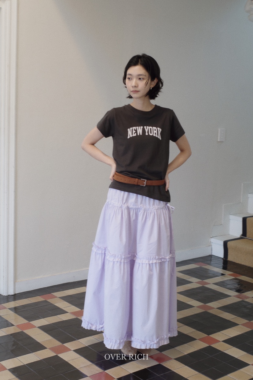OVER RICH直郵韓國代購㊣女裝新品25春夏人氣熱賣休閑長裙OVER RICH長裙