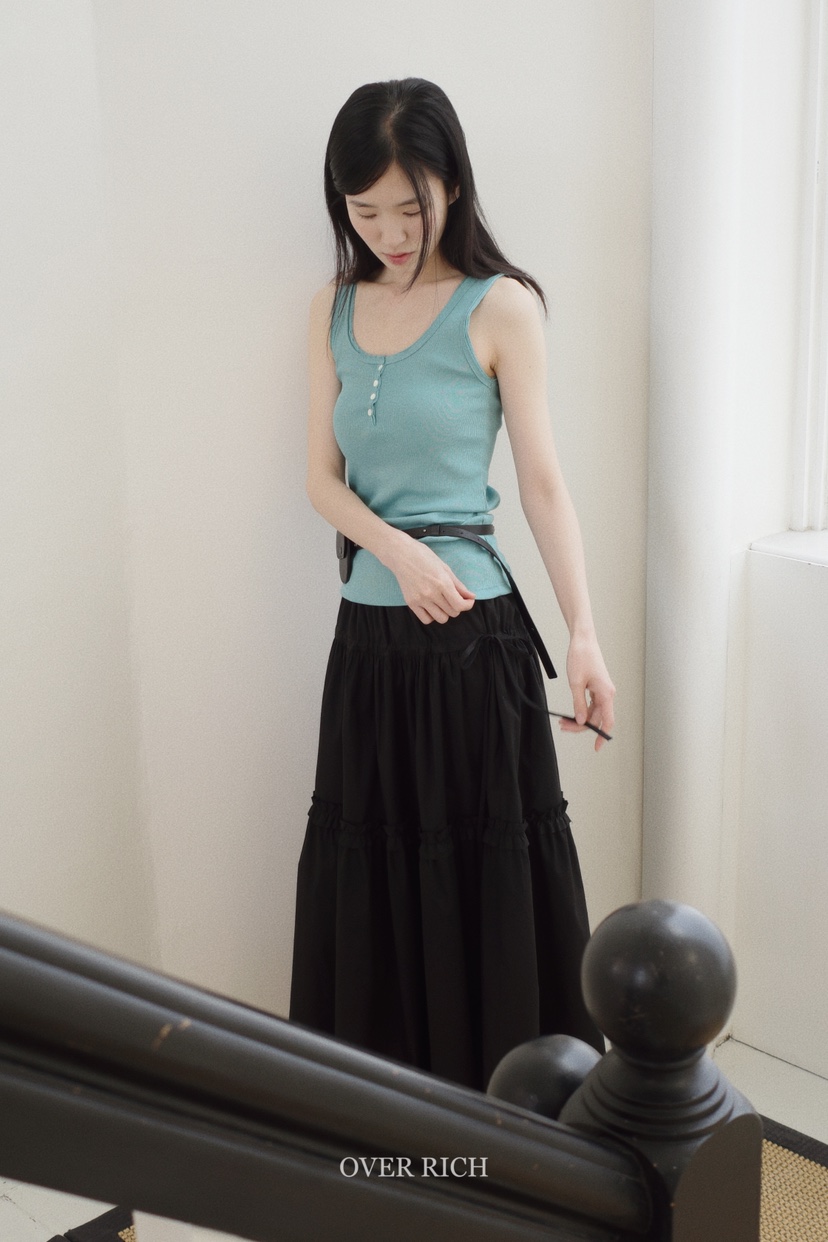 OVER RICH直郵韓國代購㊣女裝新品25春夏人氣熱賣休閑長裙OVER RICH長裙