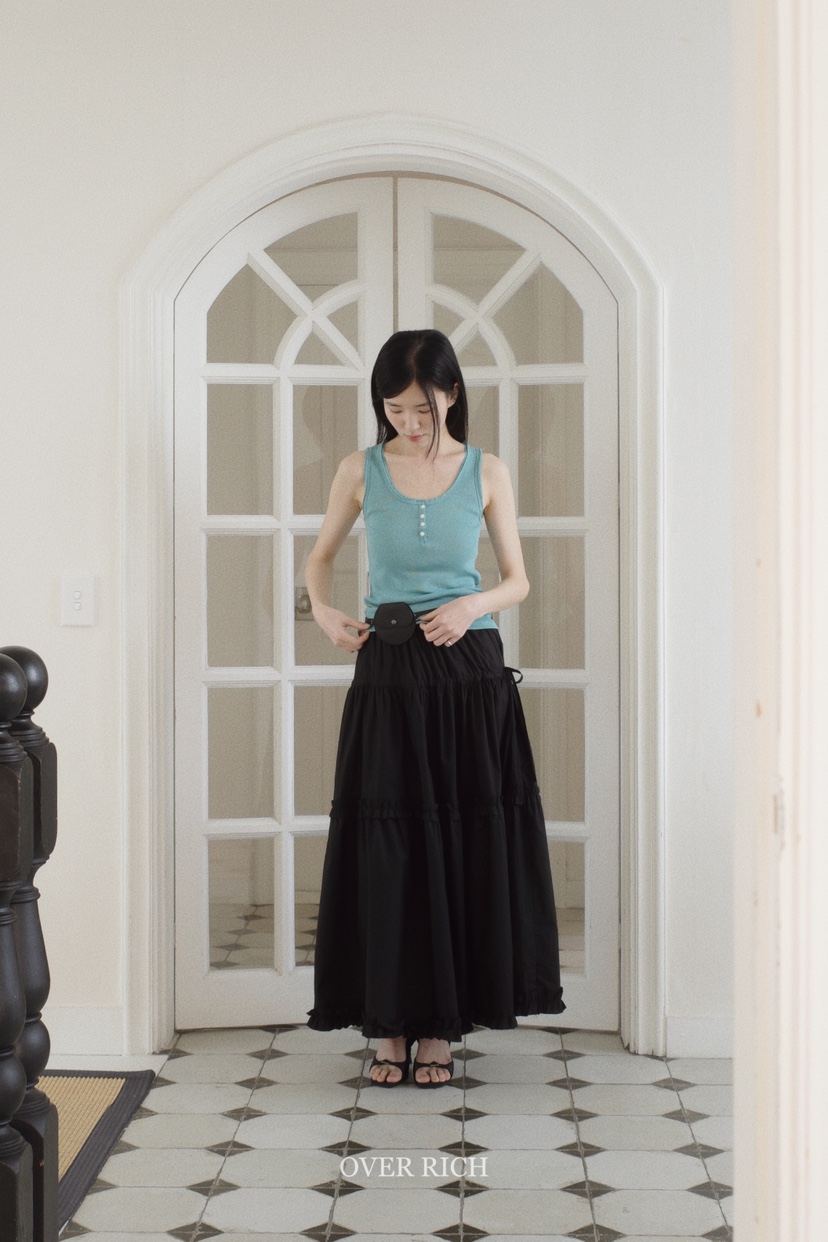 OVER RICH直郵韓國代購㊣女裝新品25春夏人氣熱賣休閑長裙OVER RICH長裙