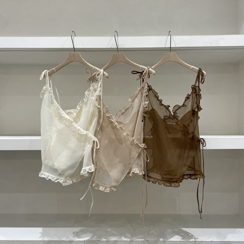WATER韓國㊣直郵東大門代購女裝新品25春夏推薦吊帶背心裹身裙WATER/RIVER吊帶/背心