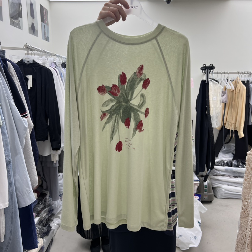 SOLD OUT韓國㊣直郵東大門代購女裝新款休閑人氣25春夏長袖T恤SOLD OUT長袖T恤圖色2