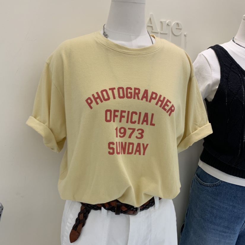 ARE韓國㊣直郵東大門代購女裝新品時尚熱賣休閑人氣25春夏T恤ARE YOU/ARET恤圖色3