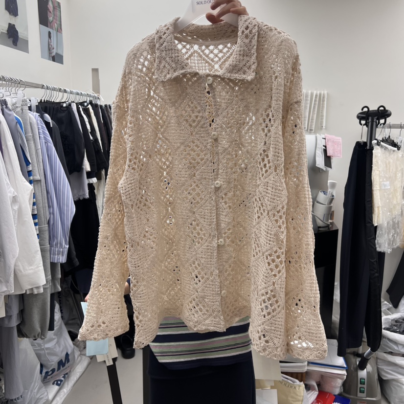 SOLD OUT直郵韓國代購㊣女裝新品人氣推薦時尚針織衫開衫緊身SOLD OUT針織衫