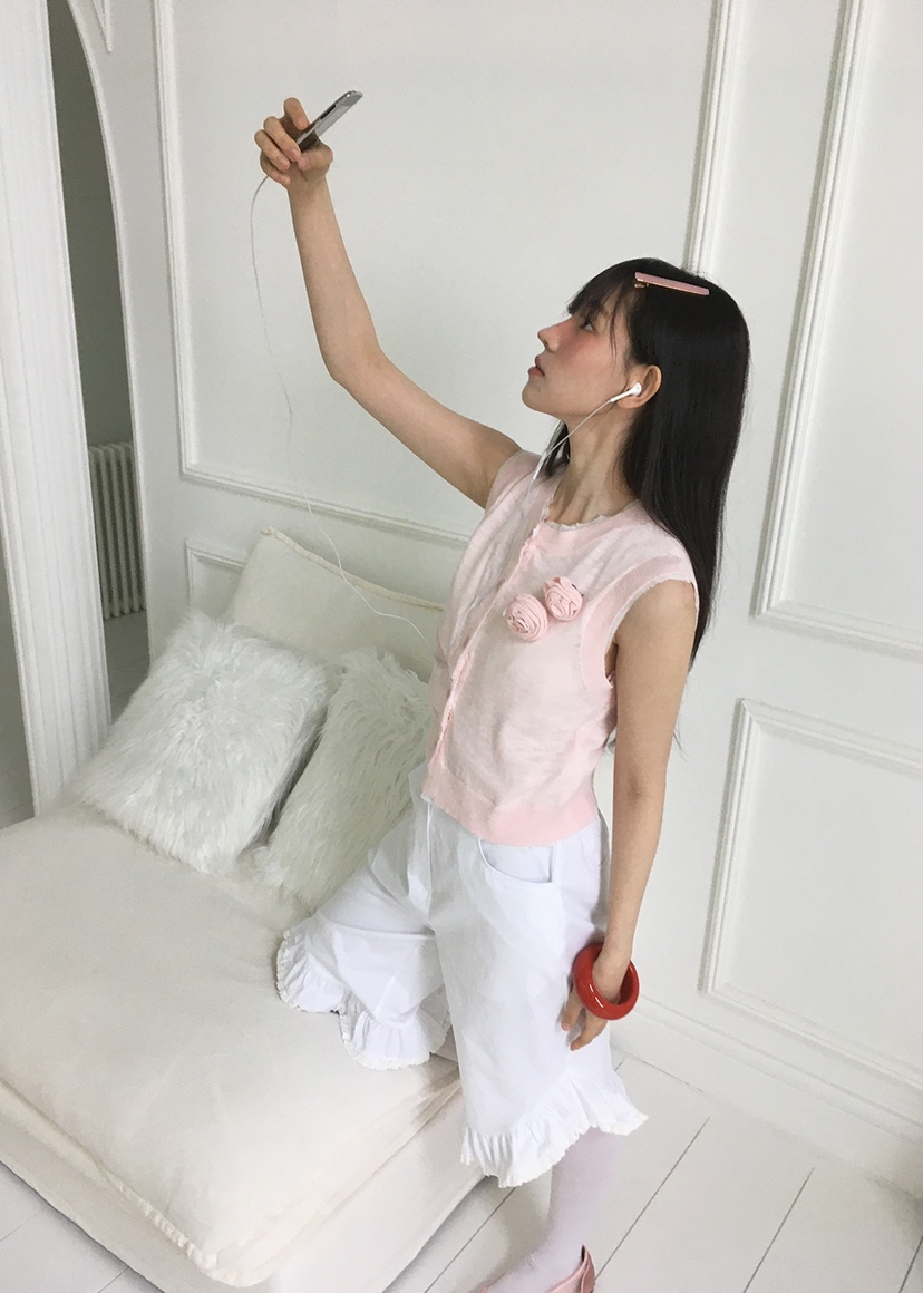 CLODE韓國直郵㊣女裝新款熱賣人氣時尚25春夏休閑推薦馬甲褶皺CLODE馬甲