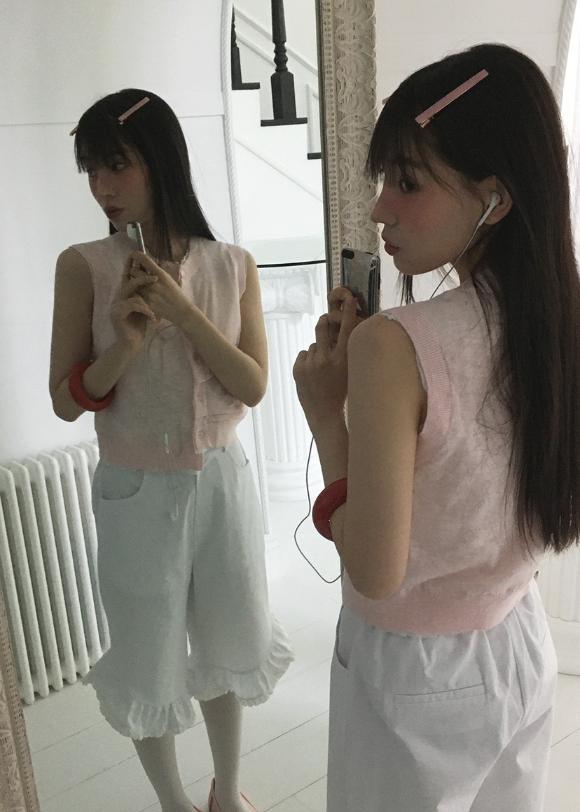 CLODE韓國直郵㊣女裝新款熱賣人氣時尚25春夏休閑推薦馬甲褶皺CLODE馬甲