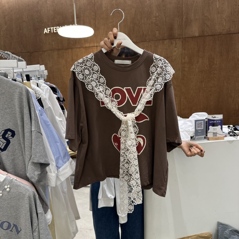 AFTERNOON-P韓國直郵㊣東大門實拍女裝新品時尚人氣推薦T恤AFTERNOONT恤圖色2
