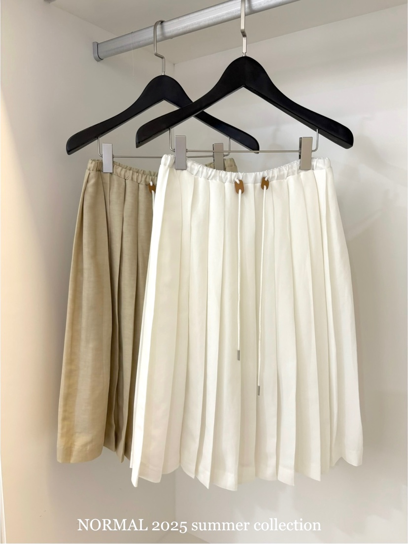 NORMAL韓國直郵㊣東大門實拍女裝新款休閑半身裙中短裙褶皺亞麻NORMAL半身裙/中短裙