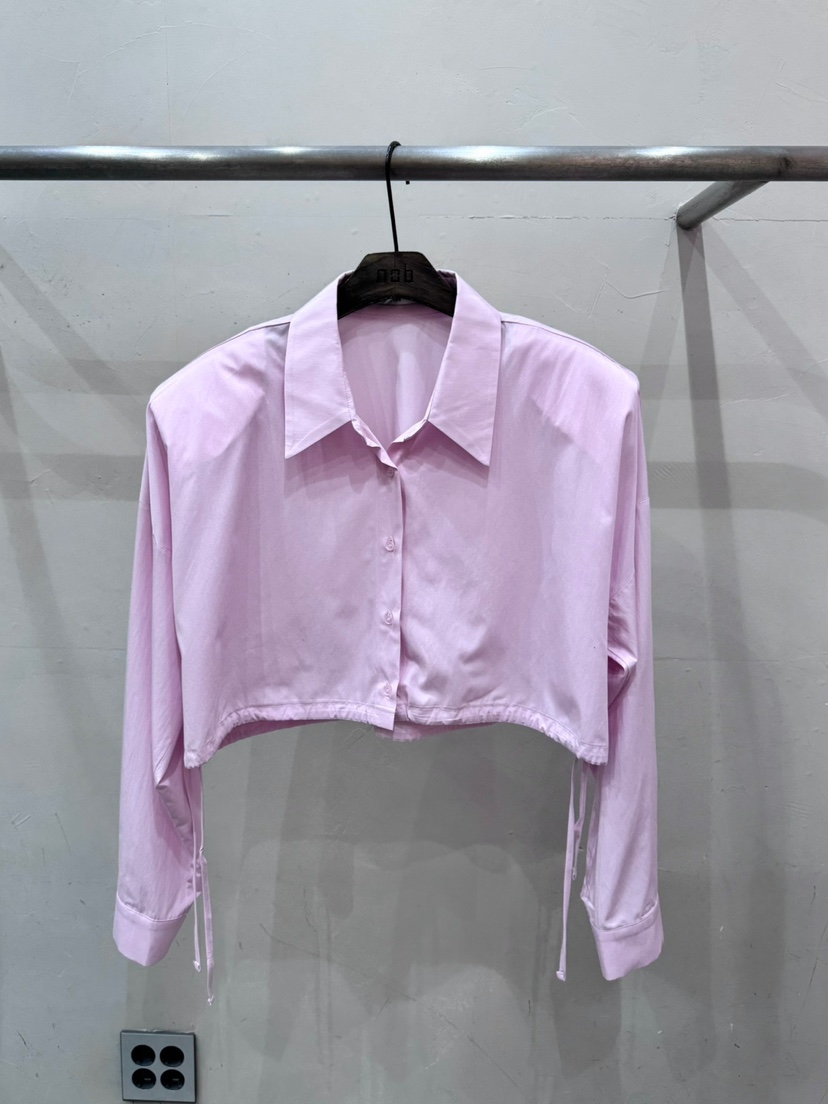 NOB直郵韓國代購㊣女裝新品時尚推薦熱賣休閑人氣襯衫蕾絲衫AMOEBA襯衫/蕾絲衫圖色2