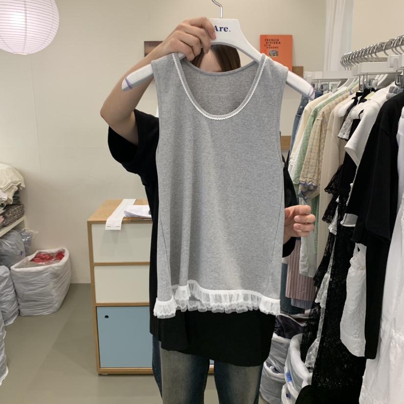 ARE直郵韓國代購㊣女裝新款熱賣推薦25春夏休閑時尚吊帶背心ARE YOU/ARE吊帶/背心圖色2