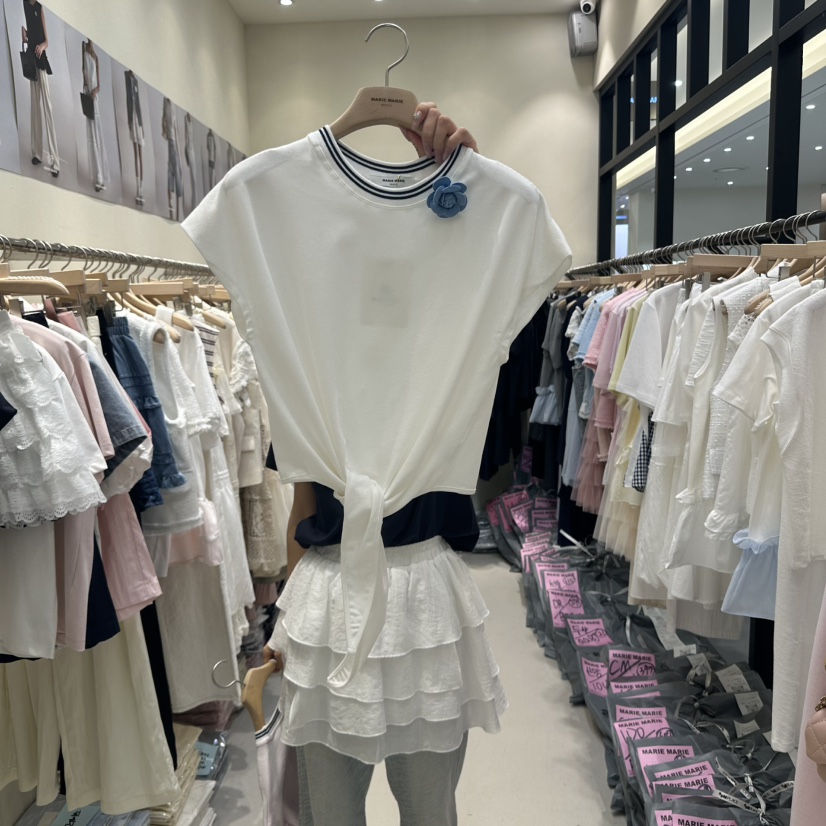 MARIE MARIE韓國直郵㊣女裝新品熱賣25春夏人氣休閑時尚T恤MARIE MARIET恤圖色1