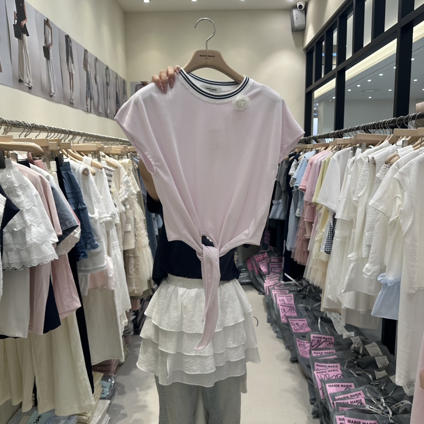 MARIE MARIE韓國直郵㊣女裝新品熱賣25春夏人氣休閑時尚T恤MARIE MARIET恤圖色2