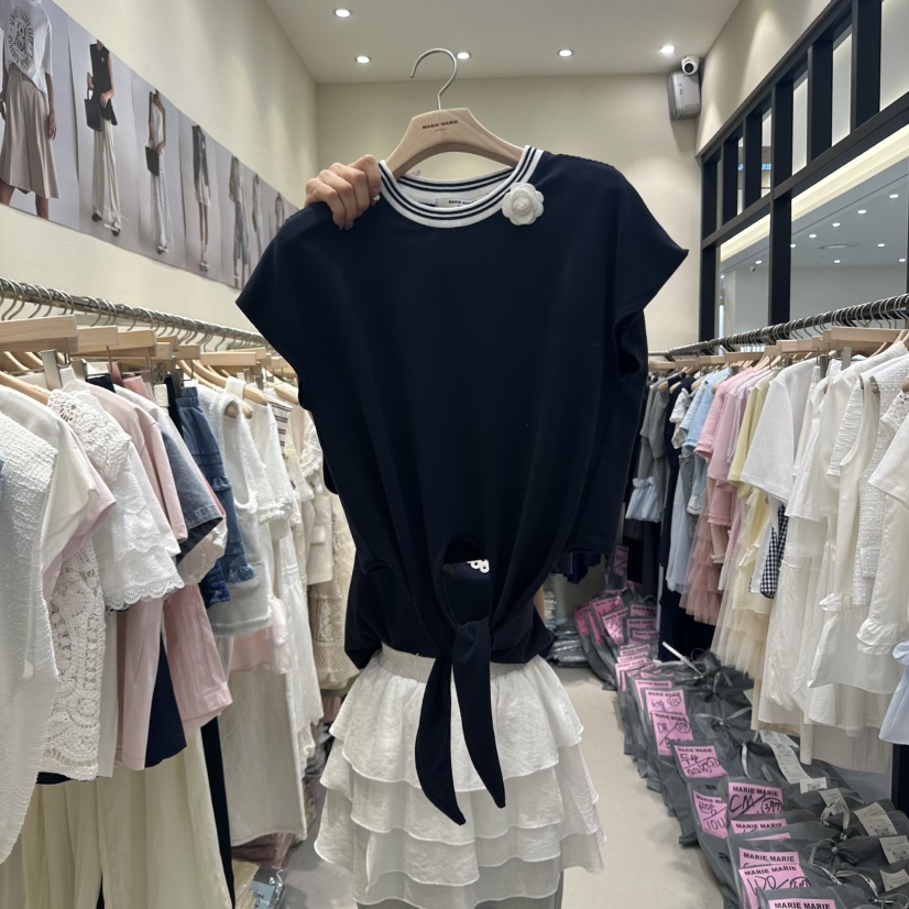 MARIE MARIE韓國直郵㊣女裝新品熱賣25春夏人氣休閑時尚T恤MARIE MARIET恤圖色3