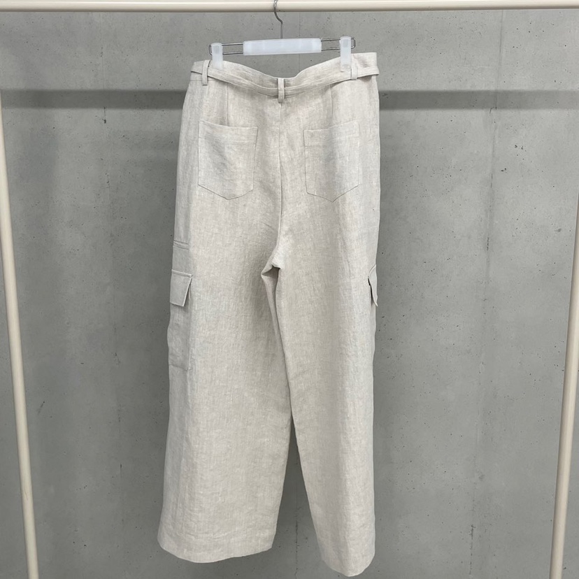 HELDER-P韓國㊣直郵東大門代購女裝新品人氣休閑褲含腰繩亞麻布工裝腰帶HELDER休閑褲