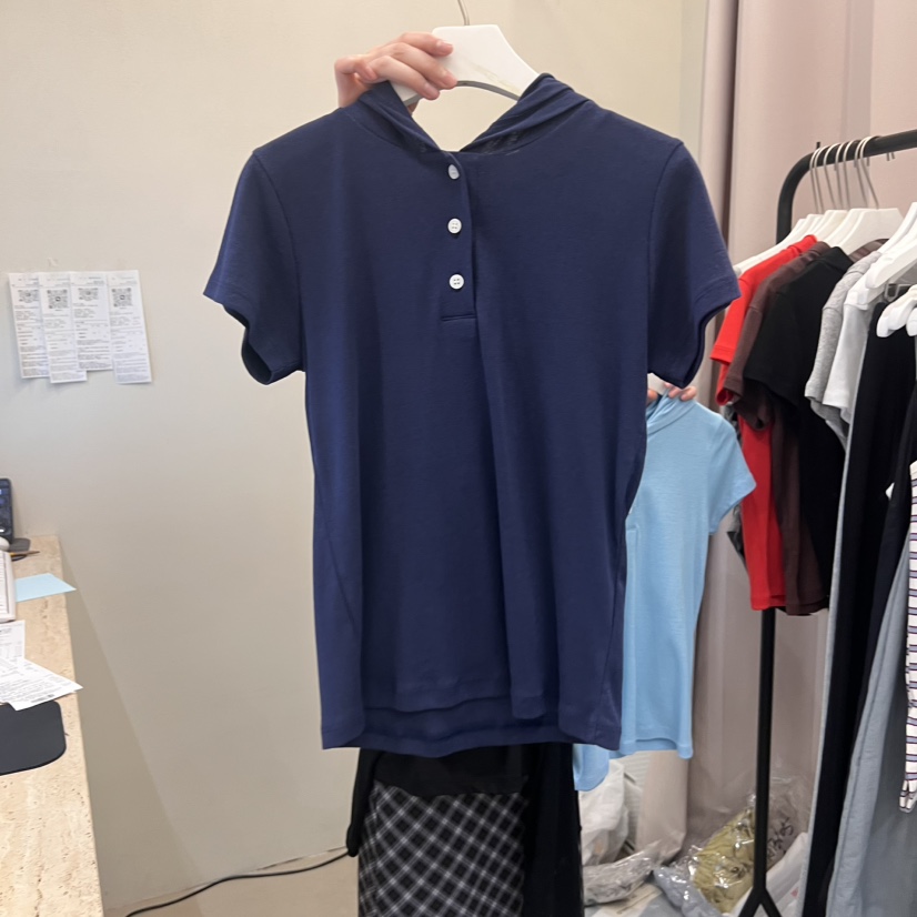 MUCH MORE韓國直郵㊣東大門實拍女裝新品25春夏熱賣T恤連帽衫MUCH MORET恤圖色3