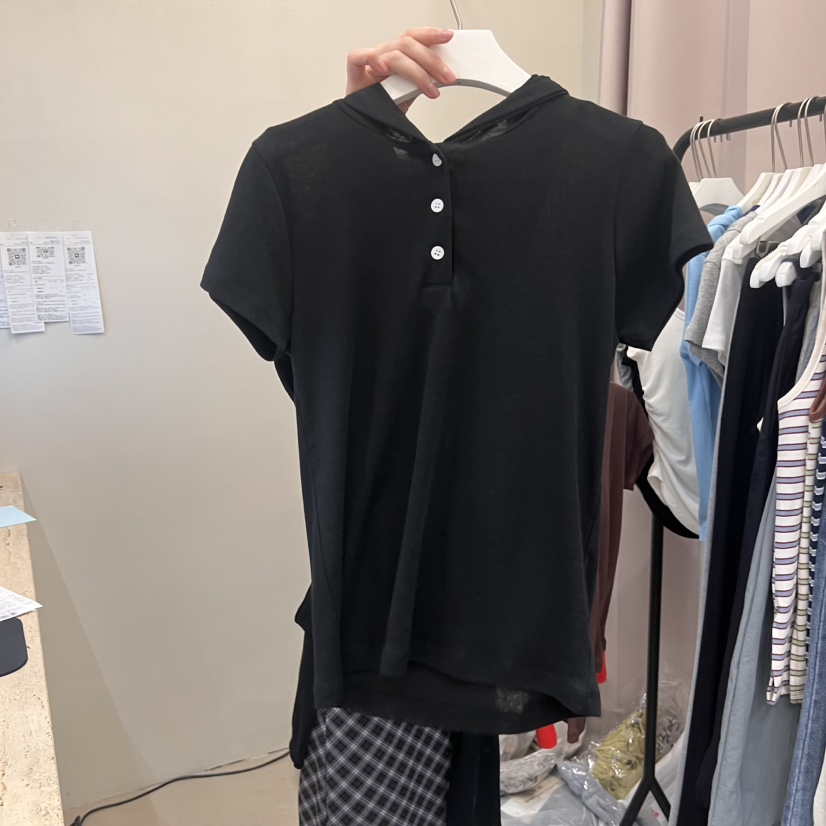 MUCH MORE韓國直郵㊣東大門實拍女裝新品25春夏熱賣T恤連帽衫MUCH MORET恤圖色5