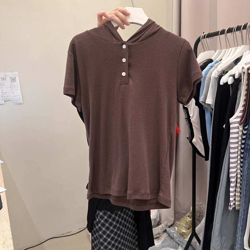 MUCH MORE韓國直郵㊣東大門實拍女裝新品25春夏熱賣T恤連帽衫MUCH MORET恤圖色6