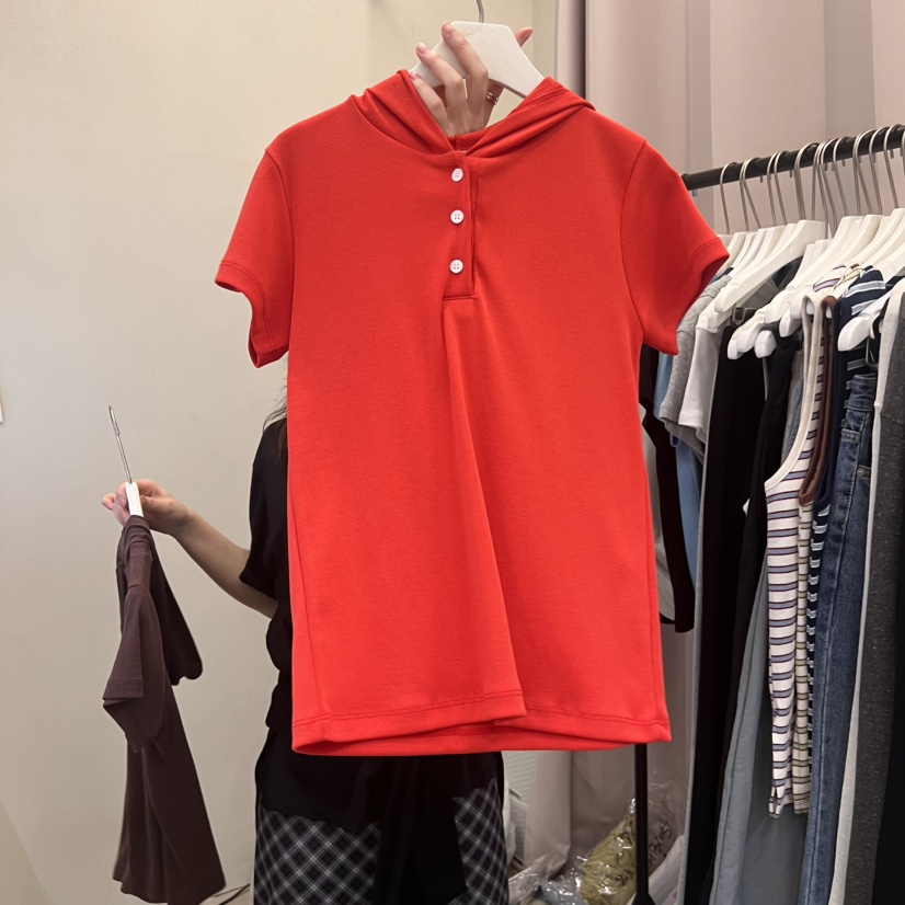 MUCH MORE韓國直郵㊣東大門實拍女裝新品25春夏熱賣T恤連帽衫MUCH MORET恤圖色7